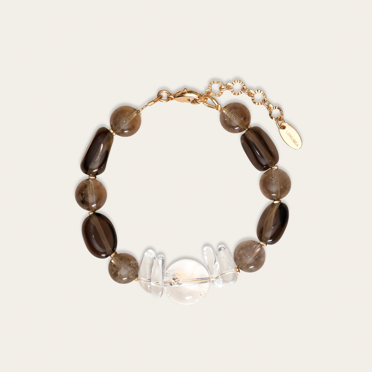 Ancient Grounding Lemurian Quartz Smoky Quartz Bracelet