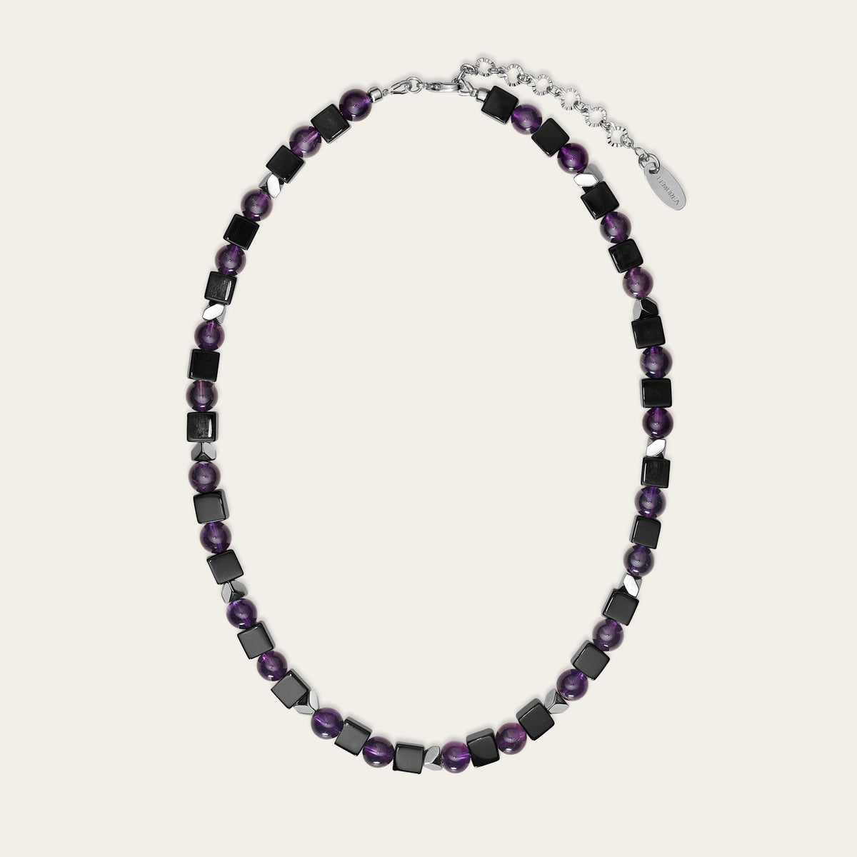 Amethyst  Onyx Guardian Necklace