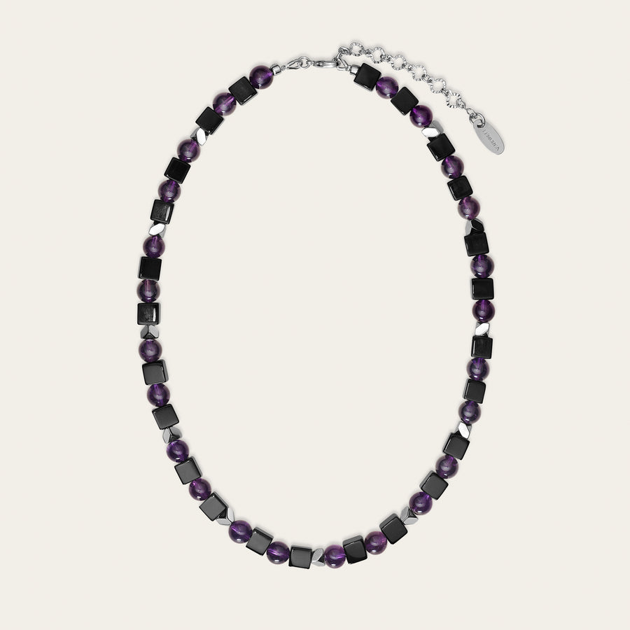 Amethyst  Onyx Guardian Necklace