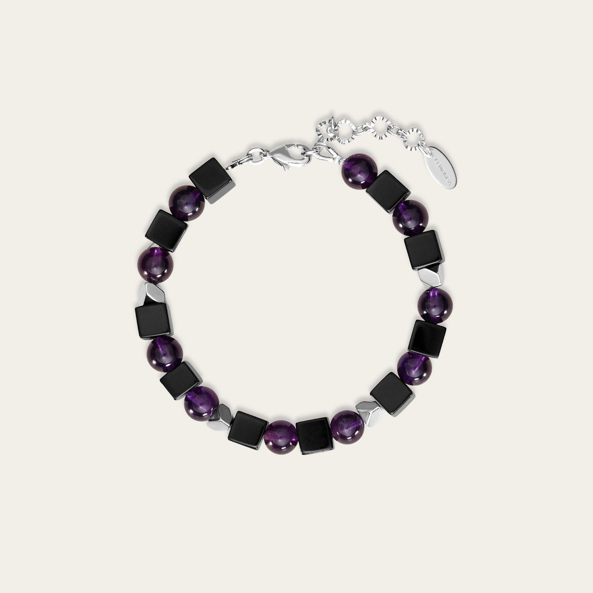 Amethyst  Onyx Guardian Bracelet
