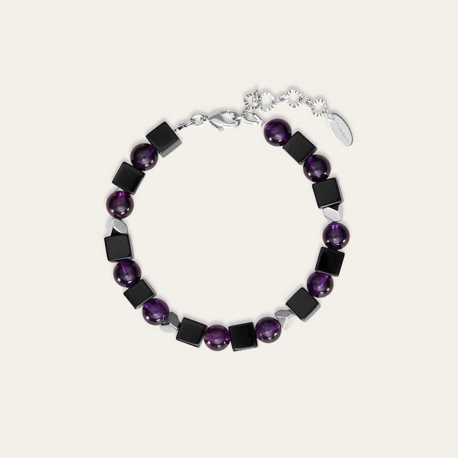 Amethyst  Onyx Guardian Bracelet