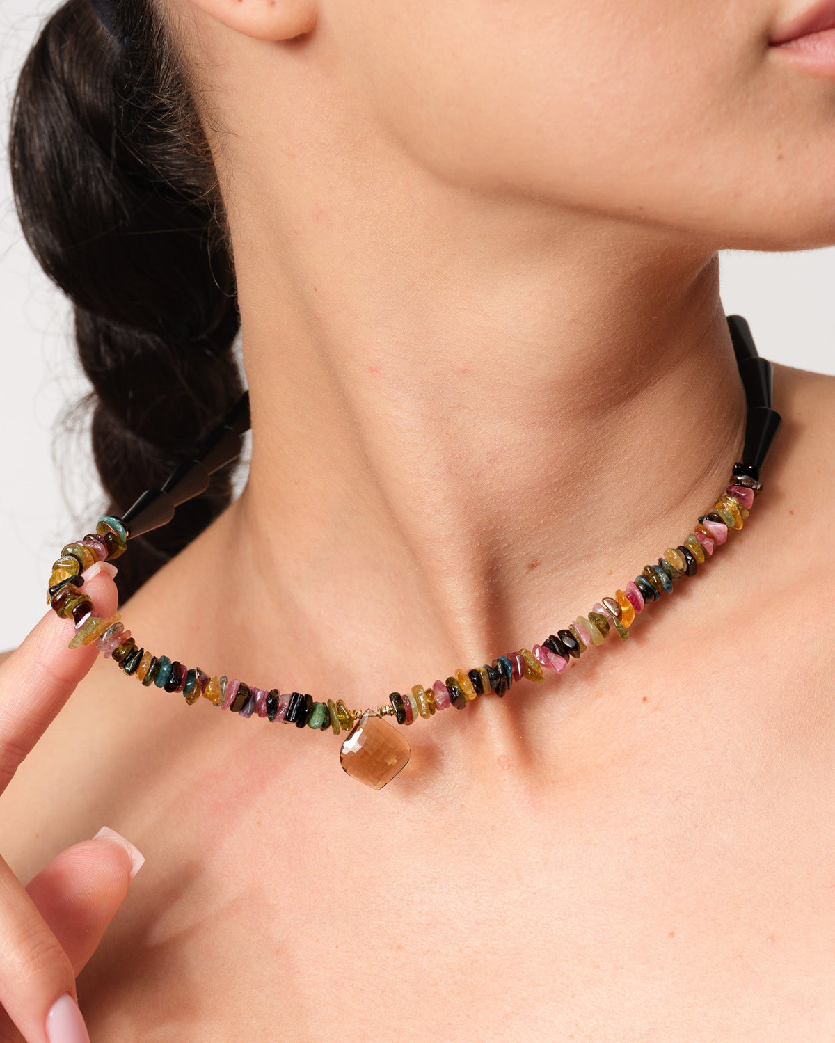 Tourmaline Smoky Quartz Guardian Necklace