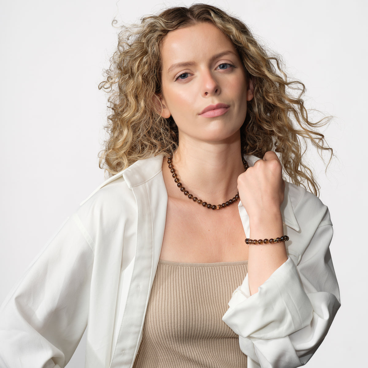 Lemurea Lattice | Smoky Quartz Grounding Necklace