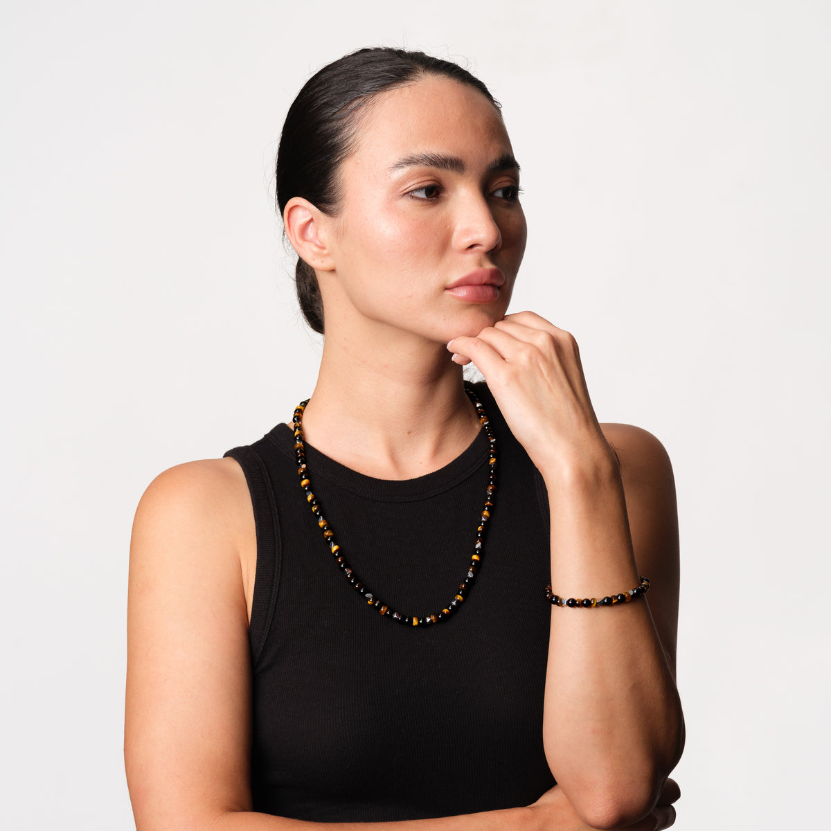 Obsidian Tiger’s Eye Confidence Necklace