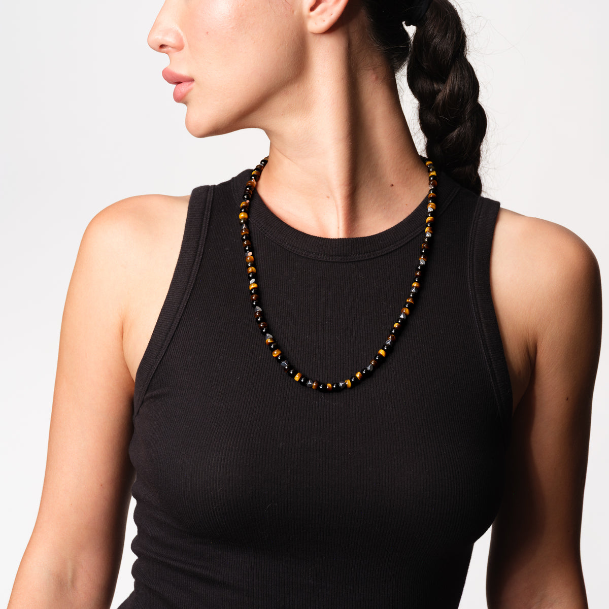 Obsidian Tiger’s Eye Confidence Necklace