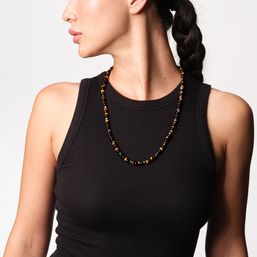 Obsidian Tiger’s Eye Confidence Necklace