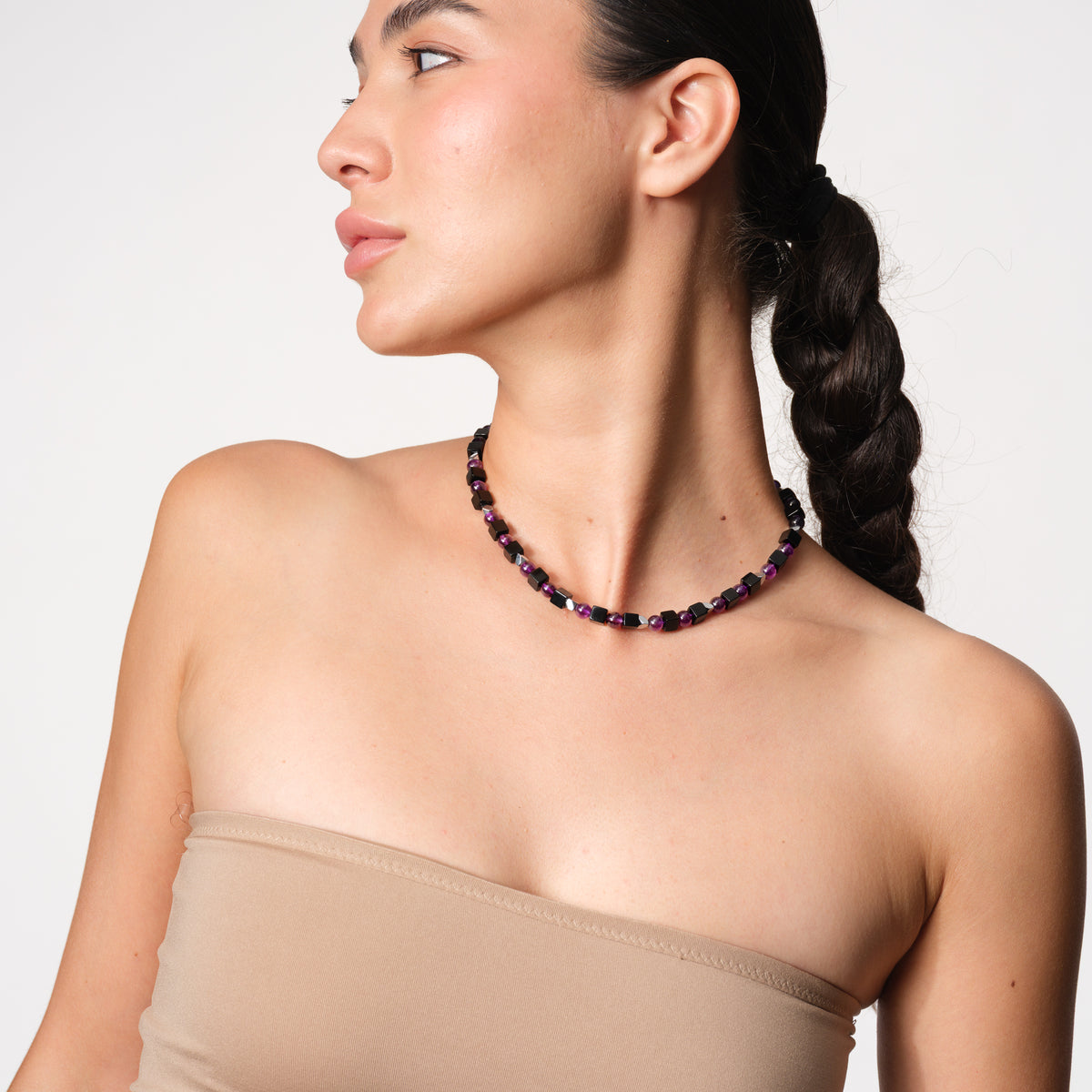 Amethyst  Onyx Guardian Necklace